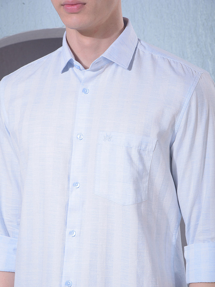 Blue Vertical Stripes Shirt