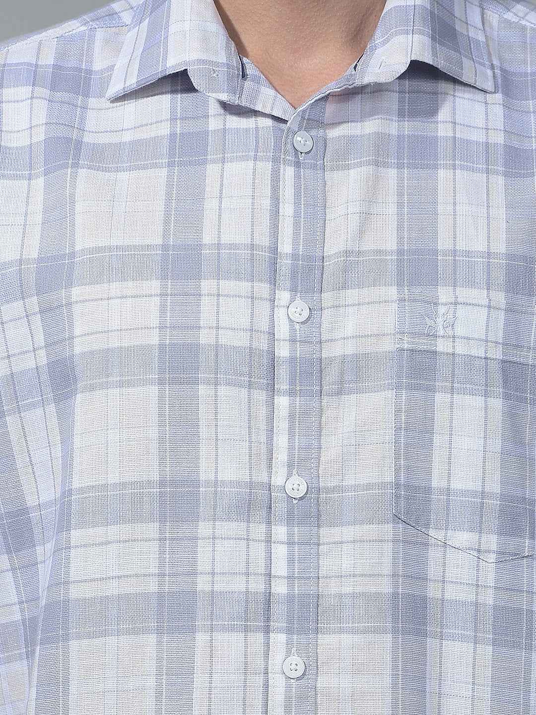 Purple Checked 100% Cotton Shirt