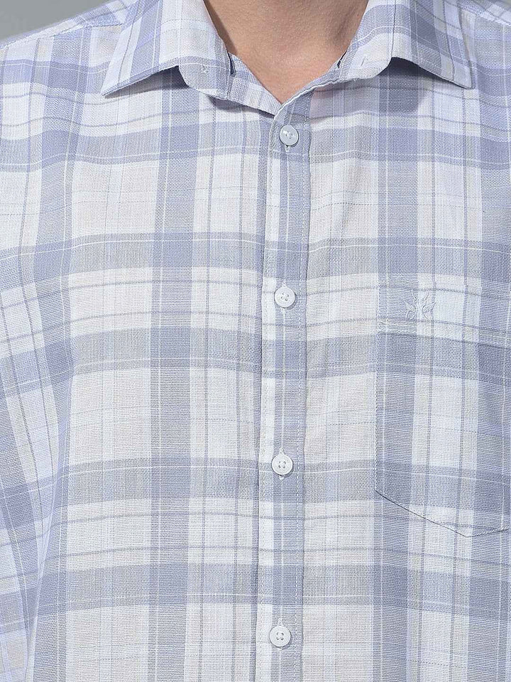 Purple Checked 100% Cotton Shirt