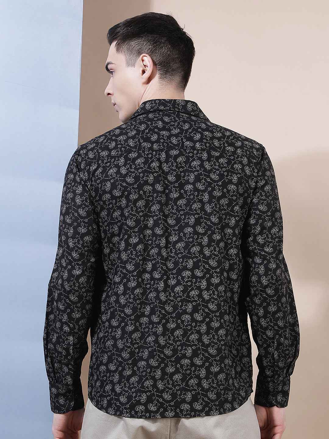 Black Floral Print Shirt