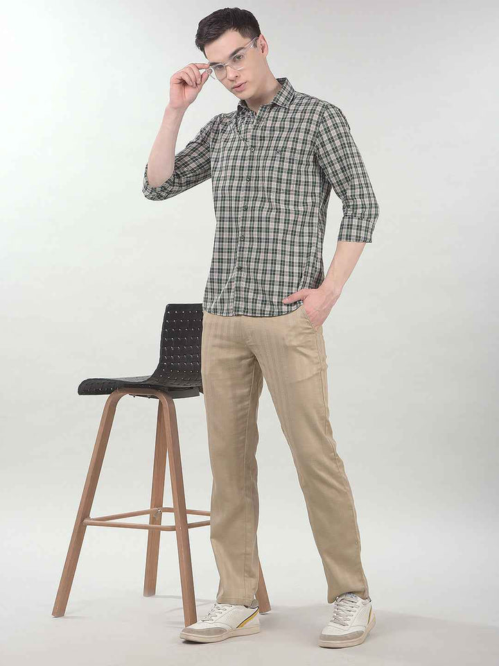 Green Checked 100% Cotton Shirt