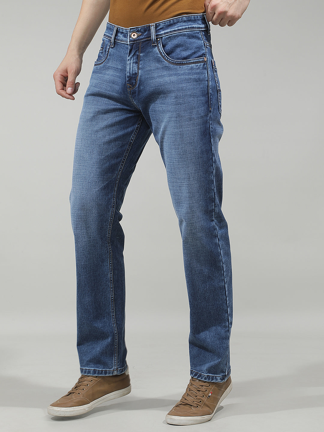 Contemporary Azure Blue Straight Jeans