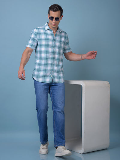 Green Checked 100% Cotton Shirt