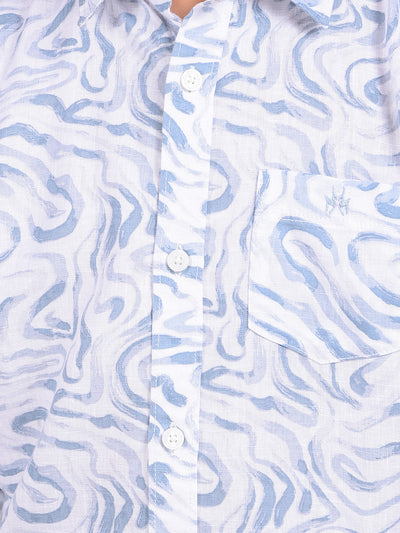 Sleek Blue Printed Shirt