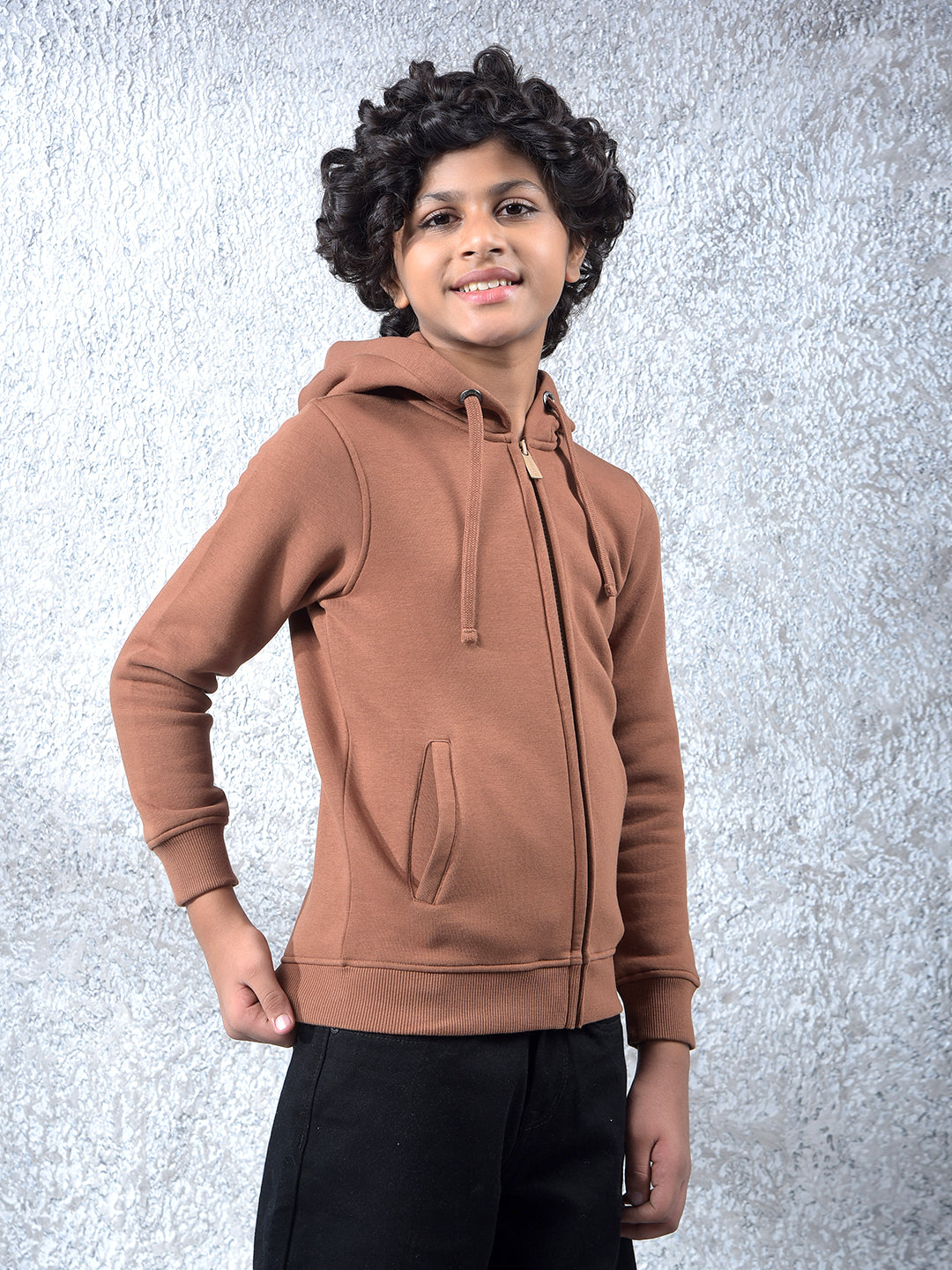 Brown Hooded Neck Sweatshirt