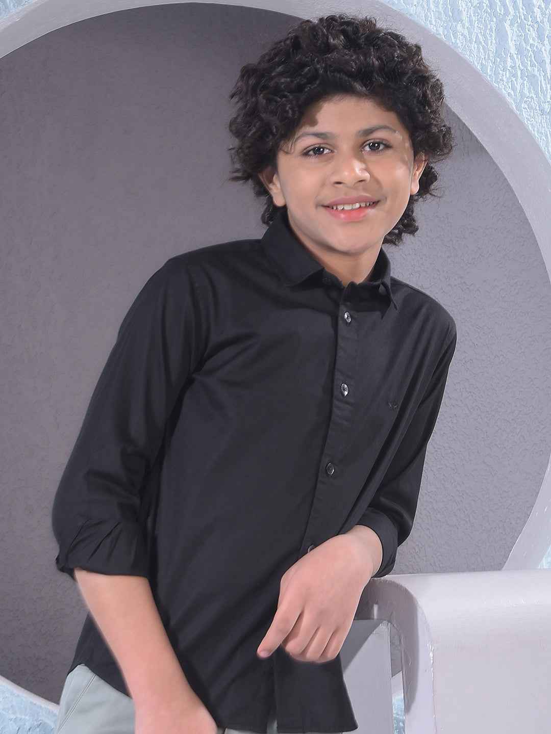 Jet Black Casual Shirt