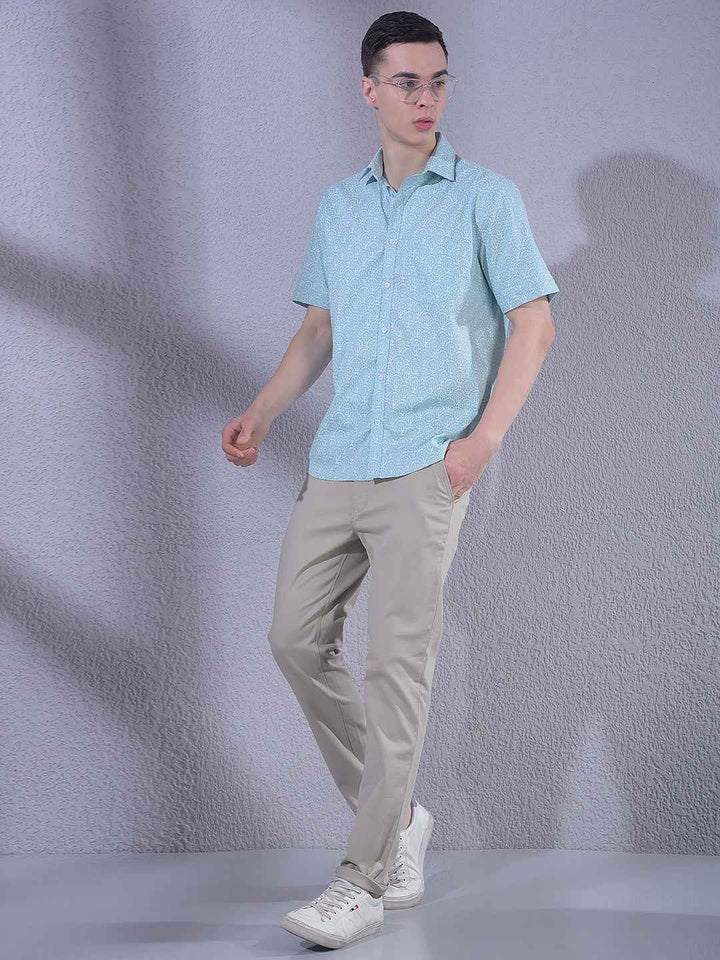 Blue Floral Print Shirt