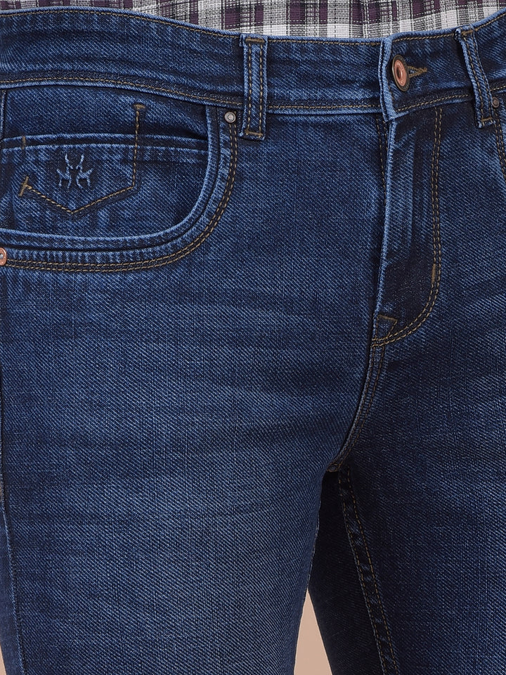 Navy Blue Straight Jeans