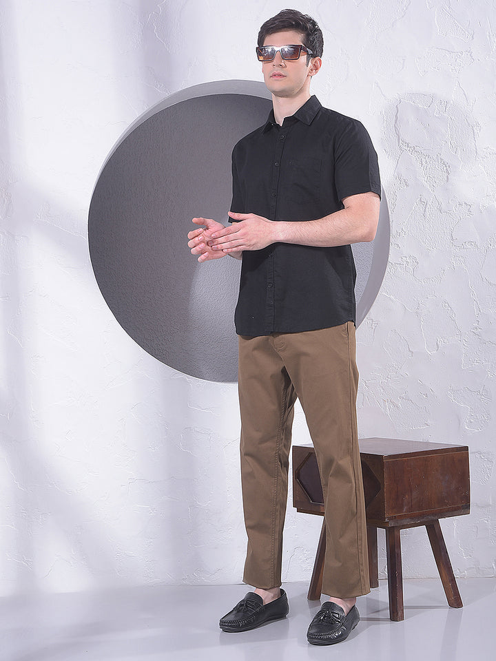Sleek Black Linen Shirt
