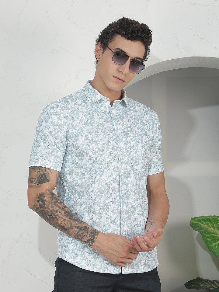 Green Floral Print Shirt