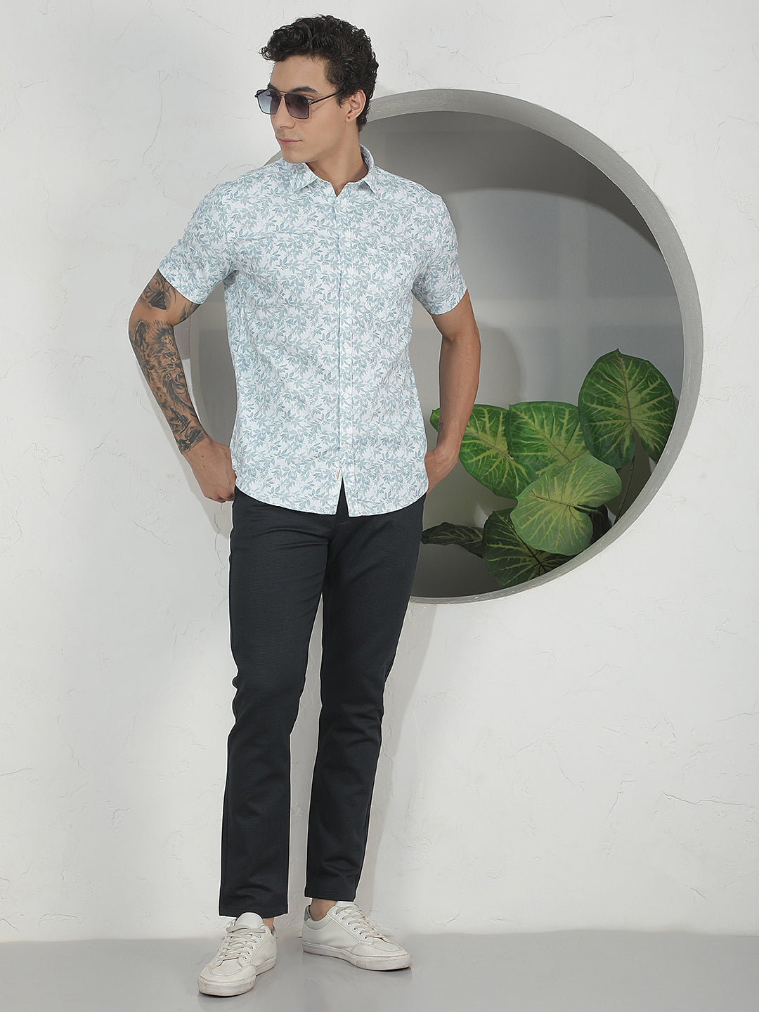 Green Floral Print Shirt