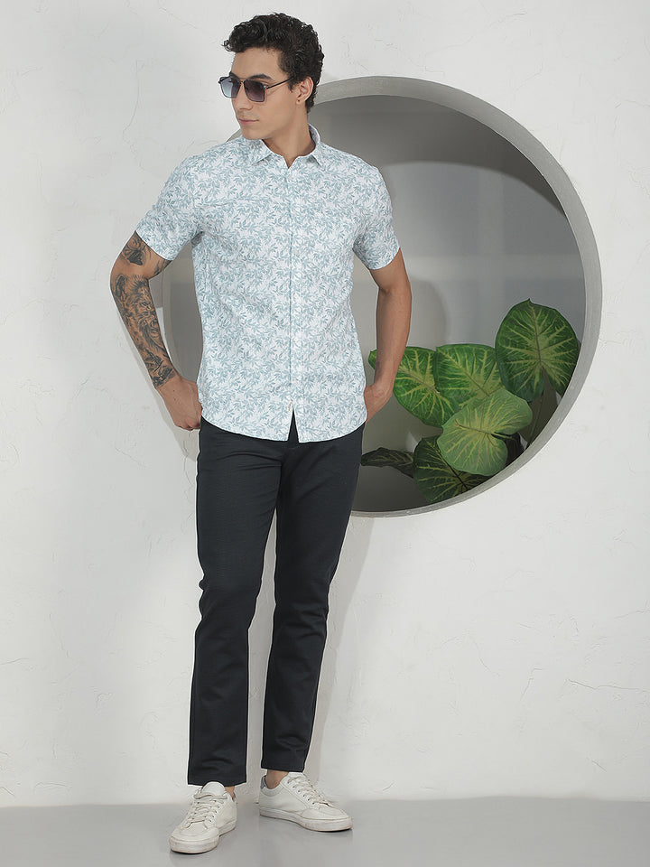 Green Floral Print Shirt