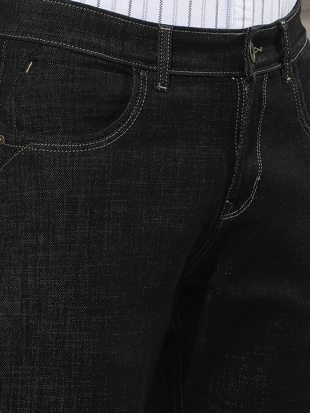 Refined Raven Black Straight Jeans