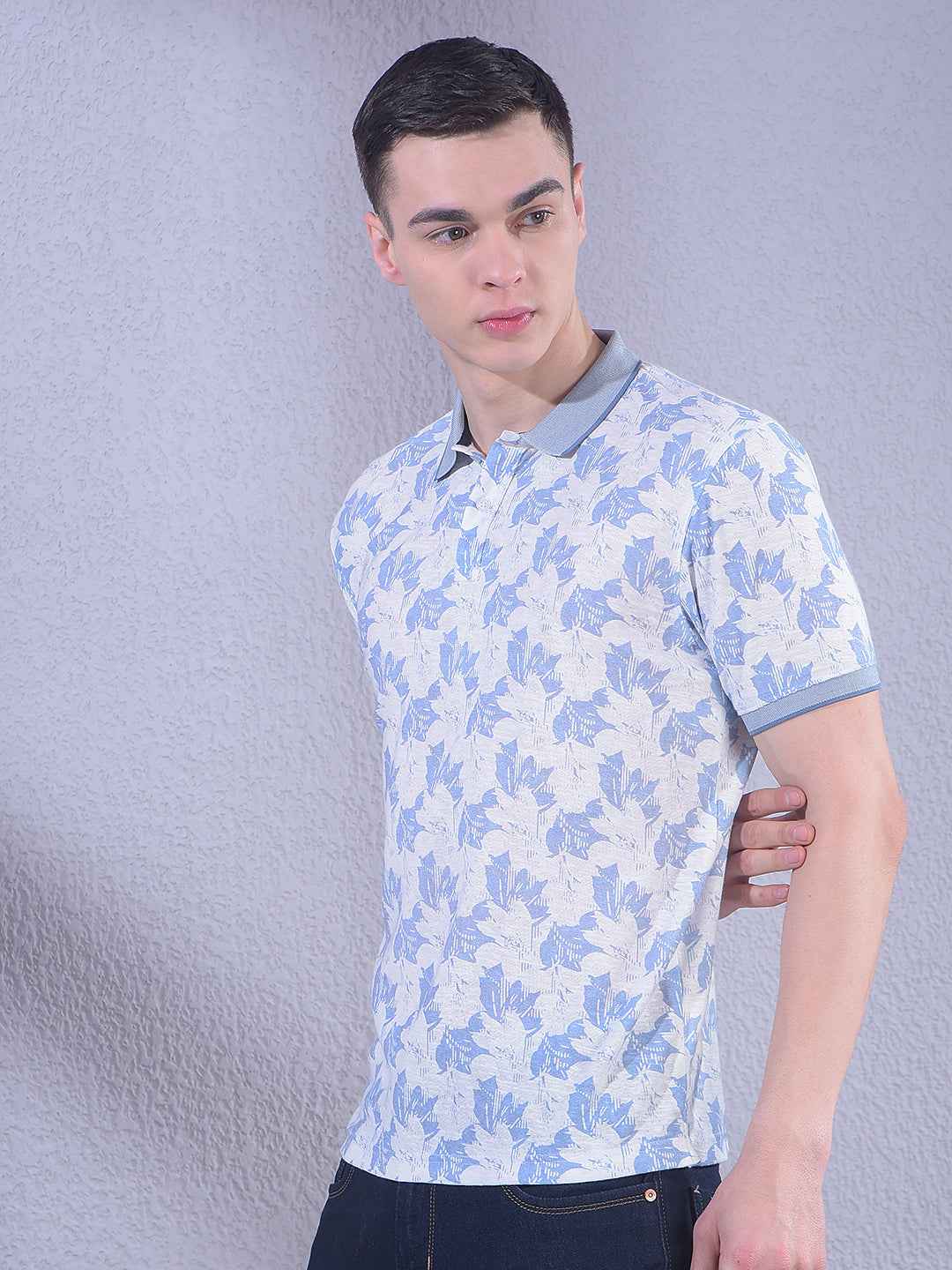 Blue Floral Print T-Shirt