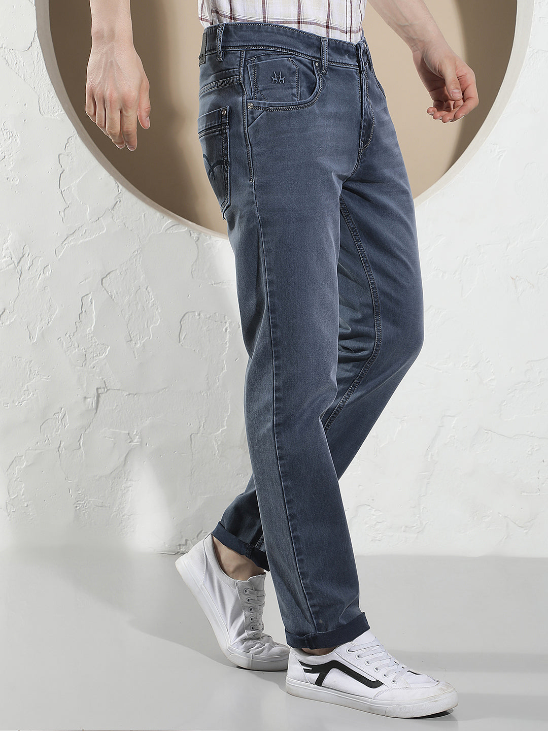 Navy Blue Cotton Jeans