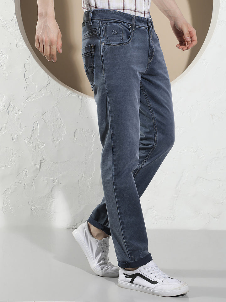 Navy Blue Cotton Jeans