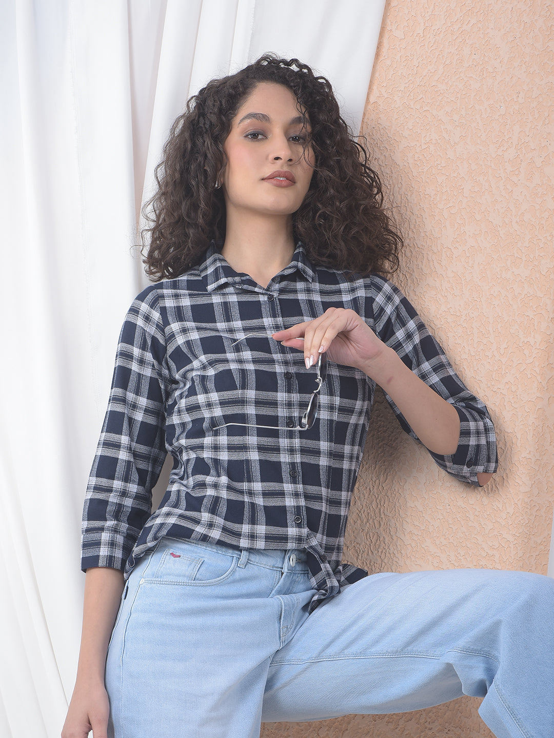 Midnight Plaid Checked Black Shirt