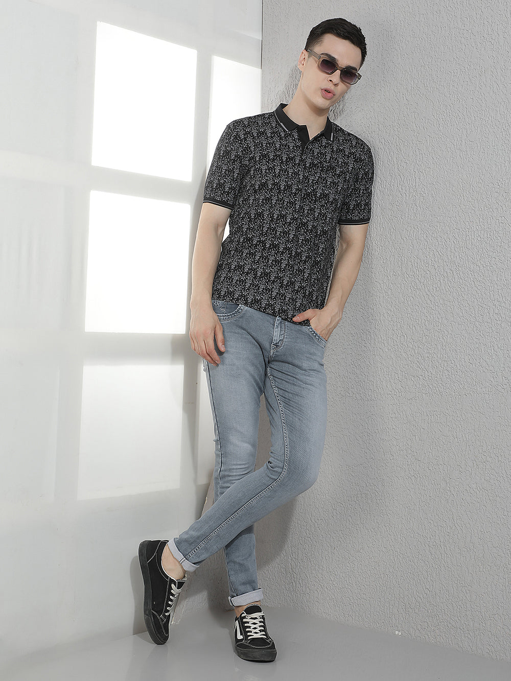 Black Floral Print T-Shirt