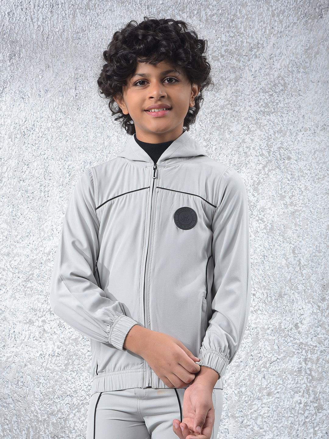 Grey Hooded Neck Sweatshirt