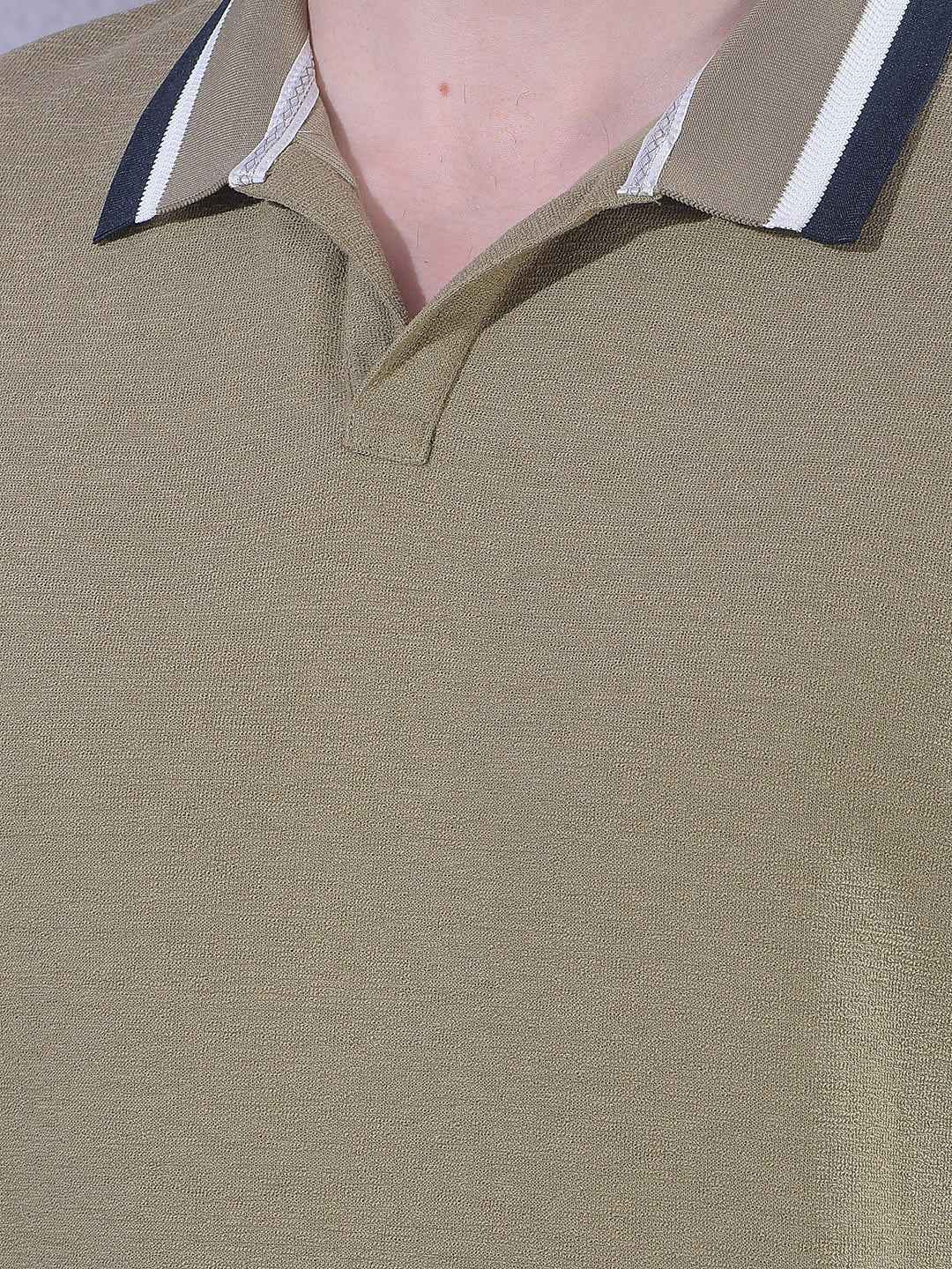 Olive Polo Neck T-Shirt