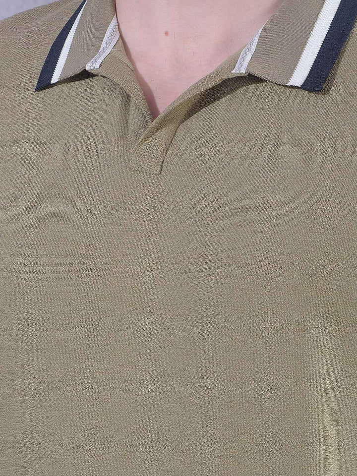 Olive Polo Neck T-Shirt