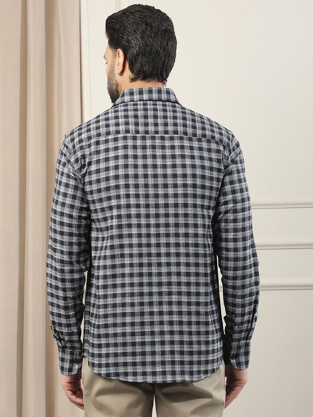 Black 100% Cotton Checked Shirt