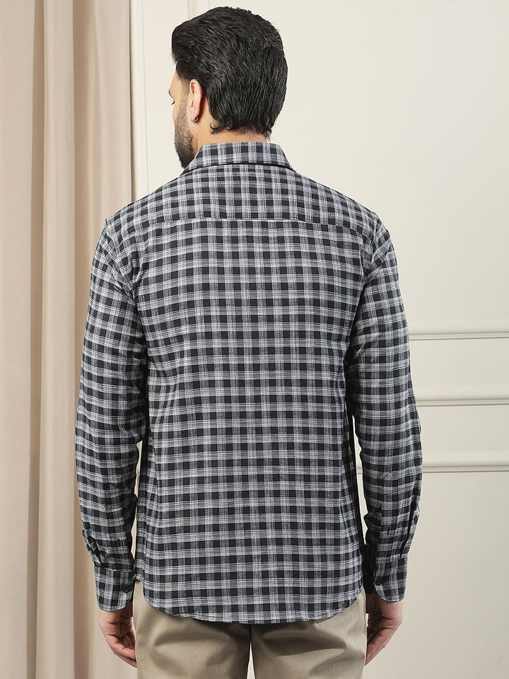 Black 100% Cotton Checked Shirt