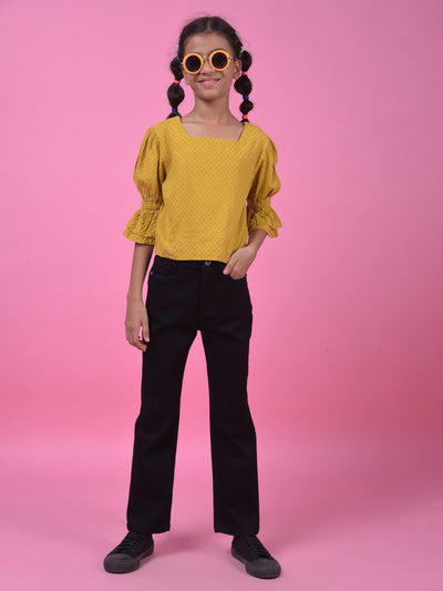Mustard Square Neck Top
