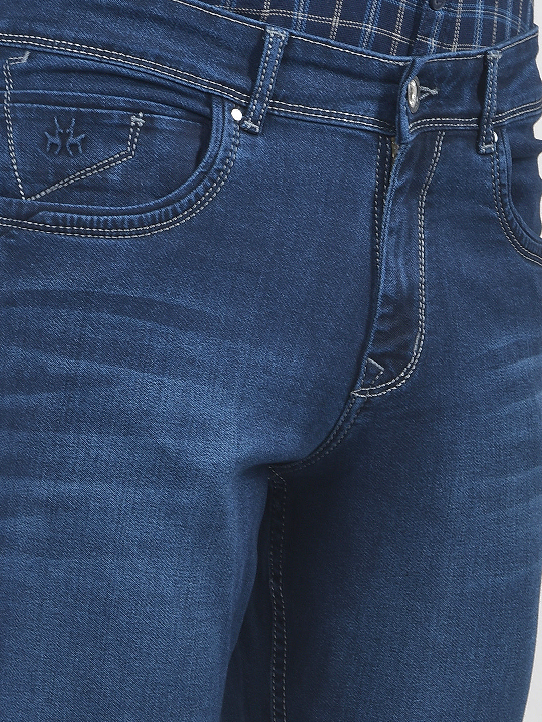 Tailored Trim Navy Blue Jeans