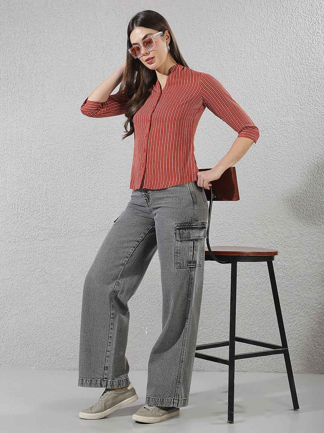Grey Cargo 100% Cotton Jeans