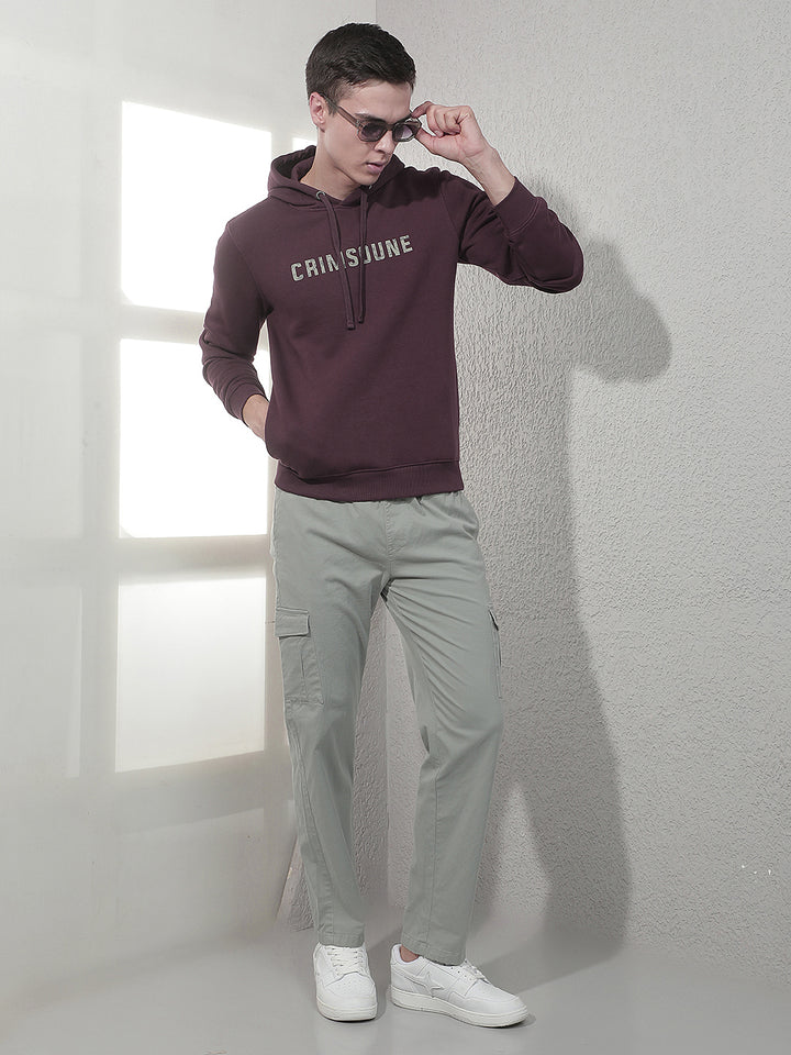 Wine Graphic Print Hooded Sweatshirt