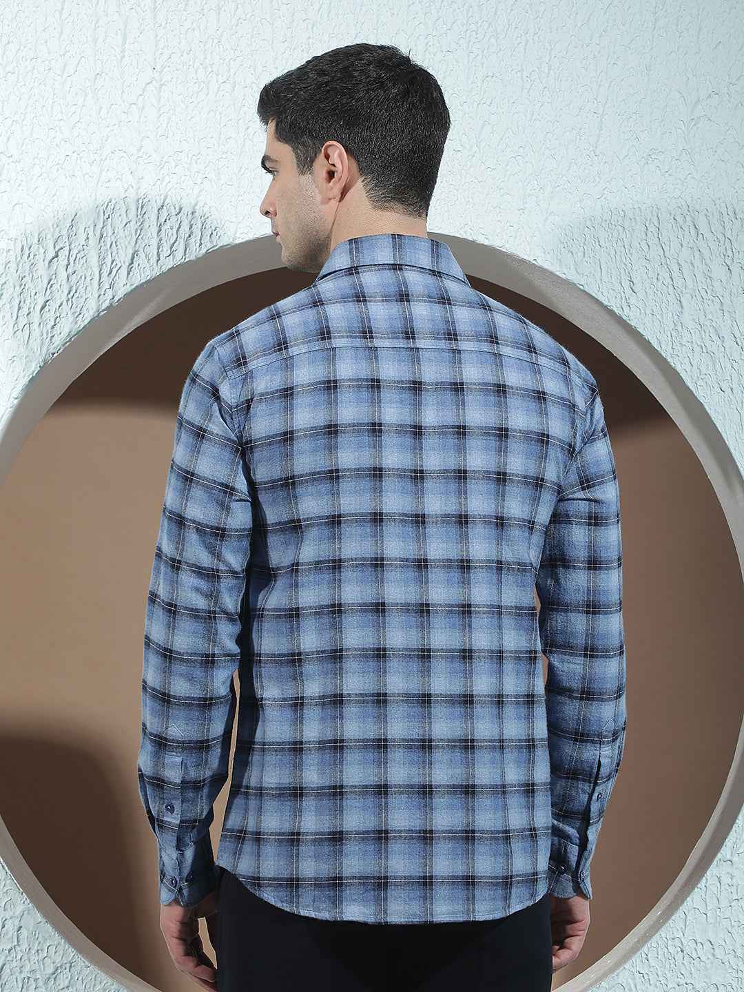 100% Cotton Blue Checked Shirt