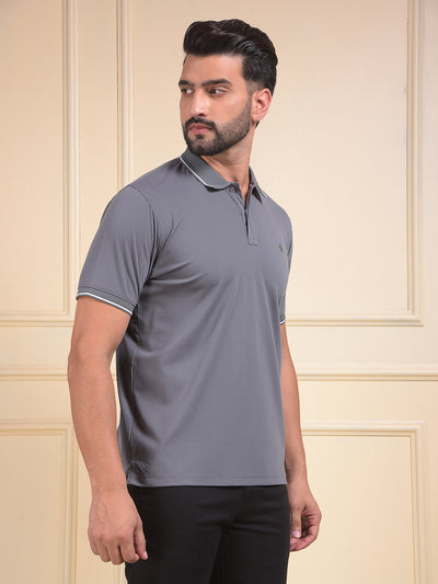 Grey Polo Neck T-Shirt