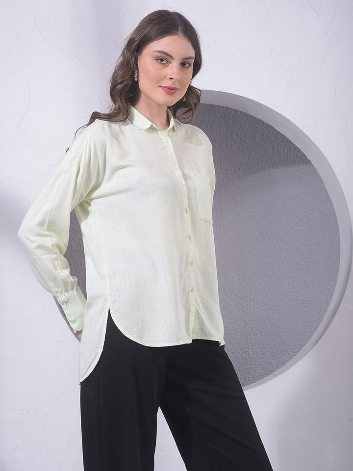 Light Green Long Sleeves Shirt - Women Shirts