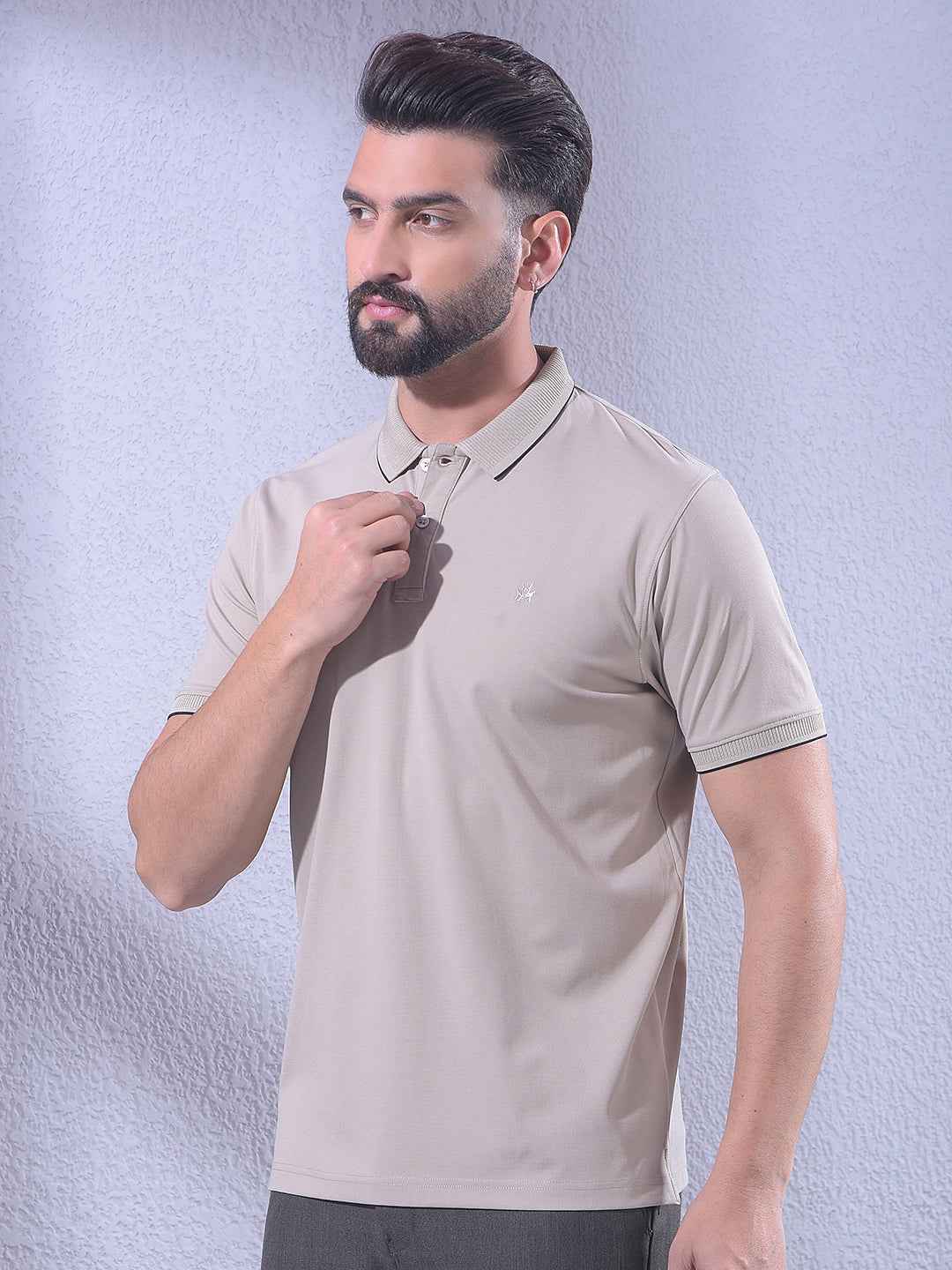 Grey Polo Neck T-Shirt