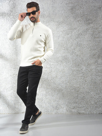 Off White Jacquard Sweater
