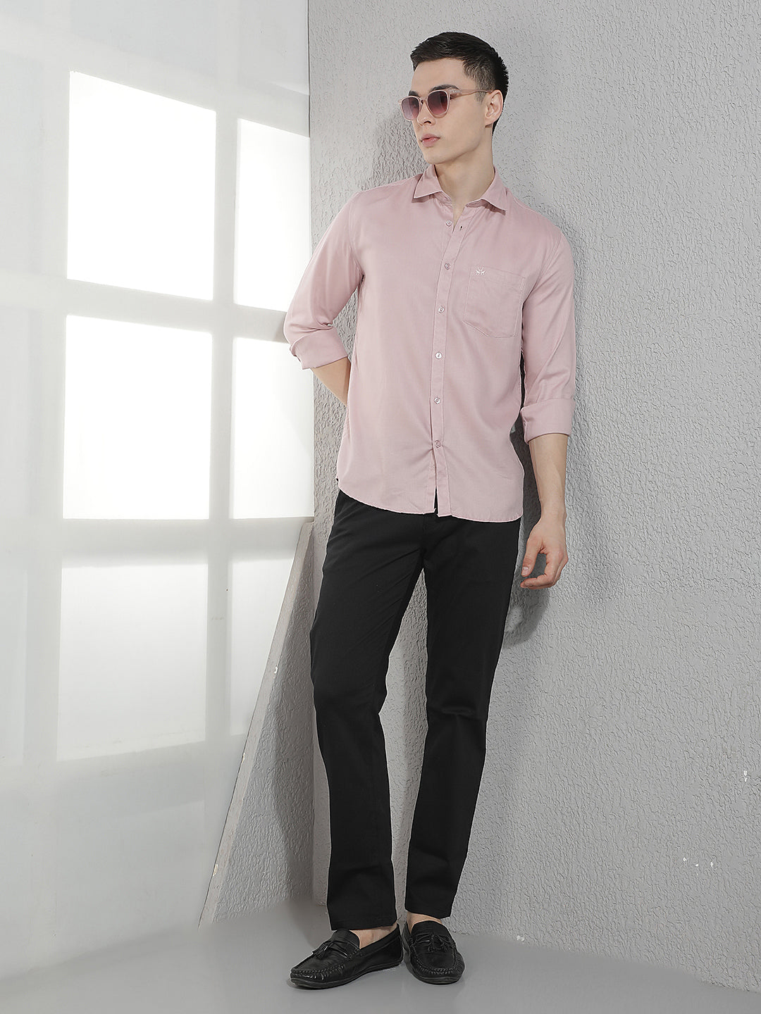 Modern Light Peach Textured Shirt