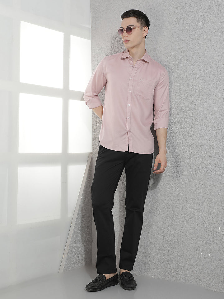 Modern Light Peach Textured Shirt