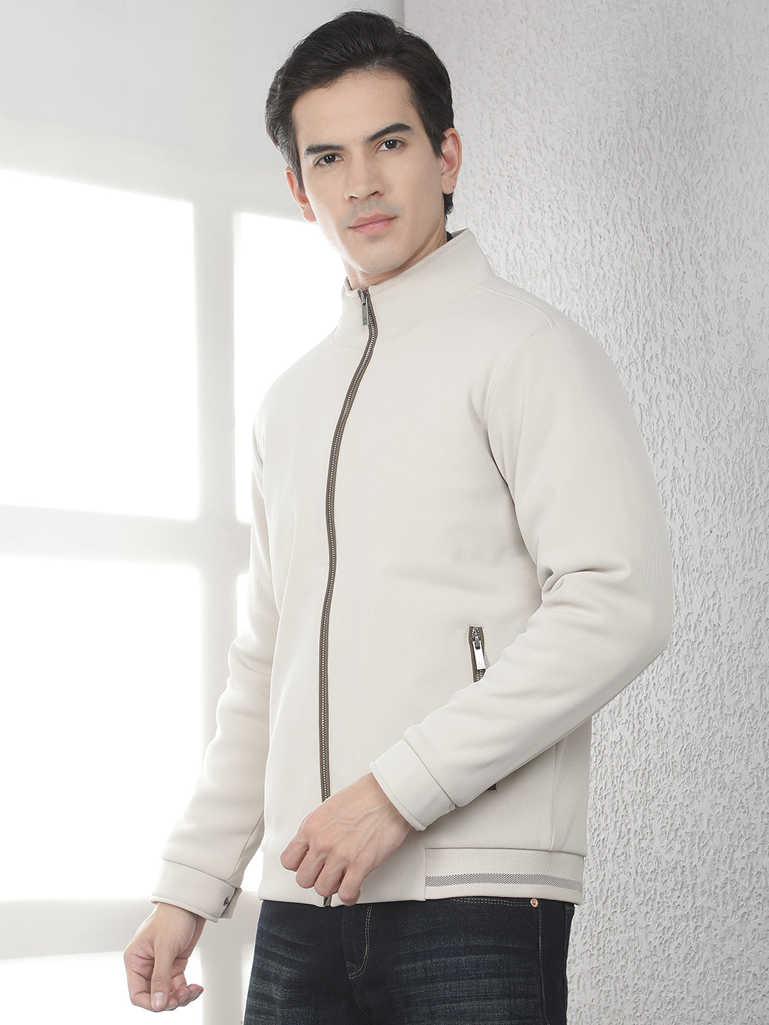 Sleek Warm Cream Padded Jacket