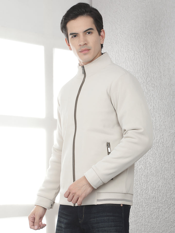Sleek Warm Cream Padded Jacket