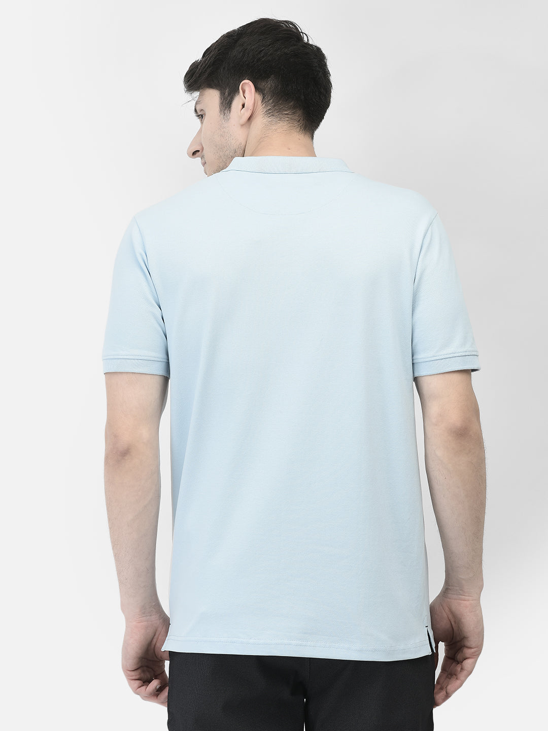Blue Polo Neck T-Shirt