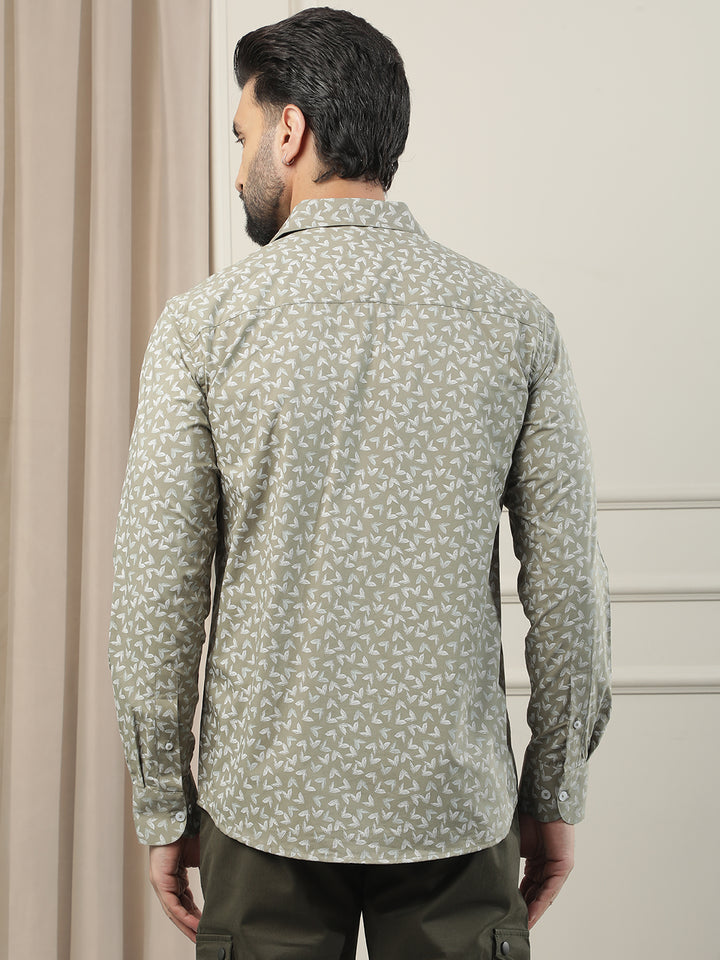 Urban Leaf Green Printed Shirt