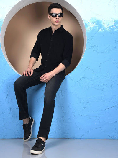 Black 100% Cotton Corduroy Shirt