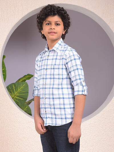 Blue Checked 100% Cotton Shirt