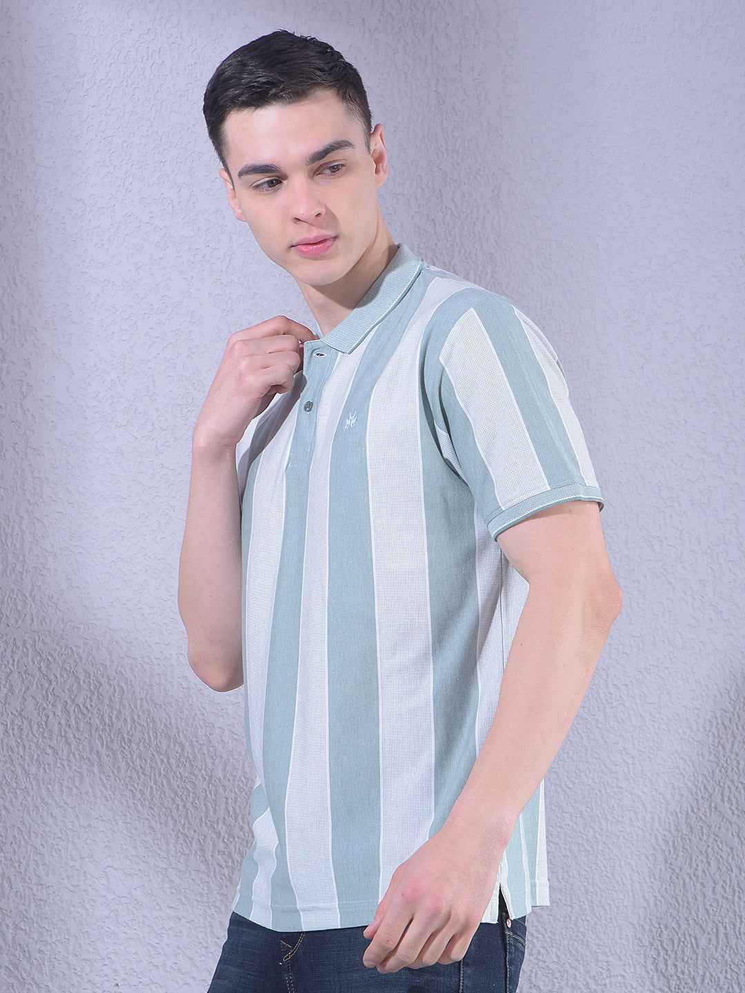 Green Vertical Striped T-Shirt