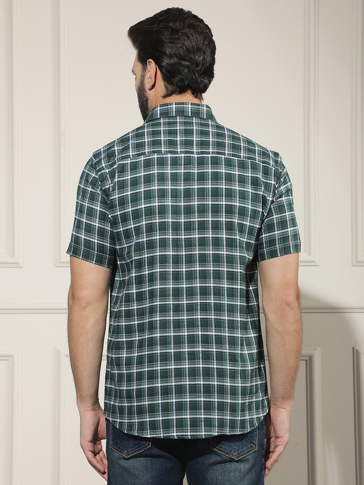 Green Checked 100% Cotton Shirt