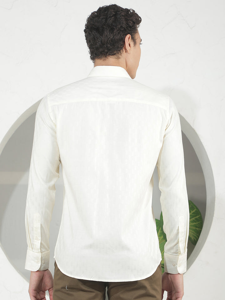 Modern Warm Yellow Jacquard Shirt