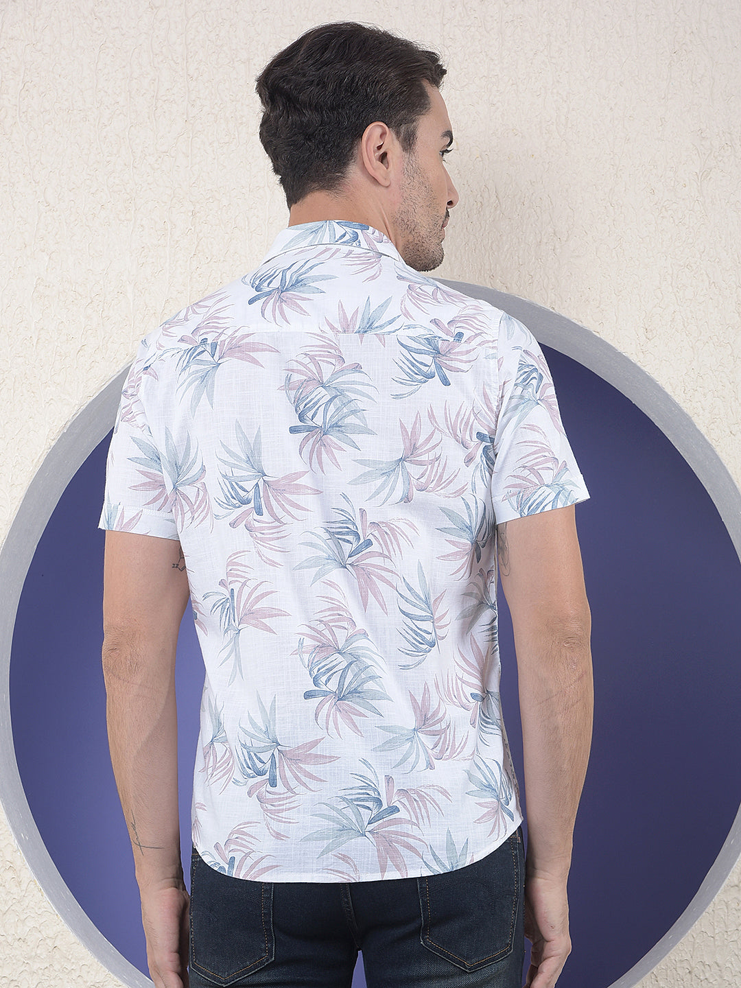 Printed 100% Cotton Beige Shirt