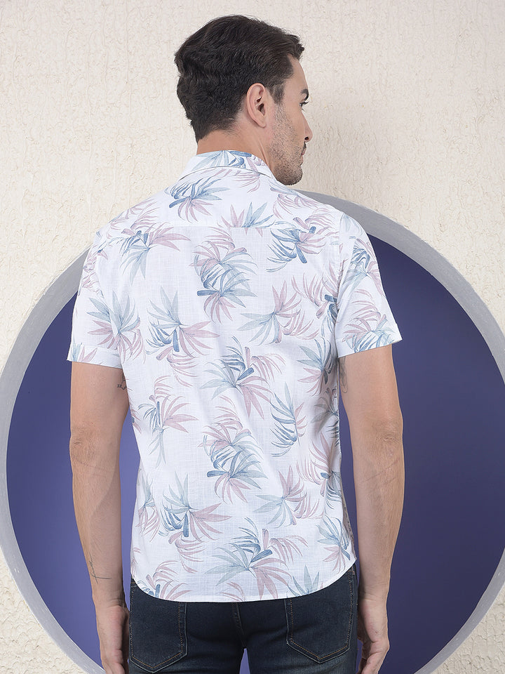 Printed 100% Cotton Beige Shirt