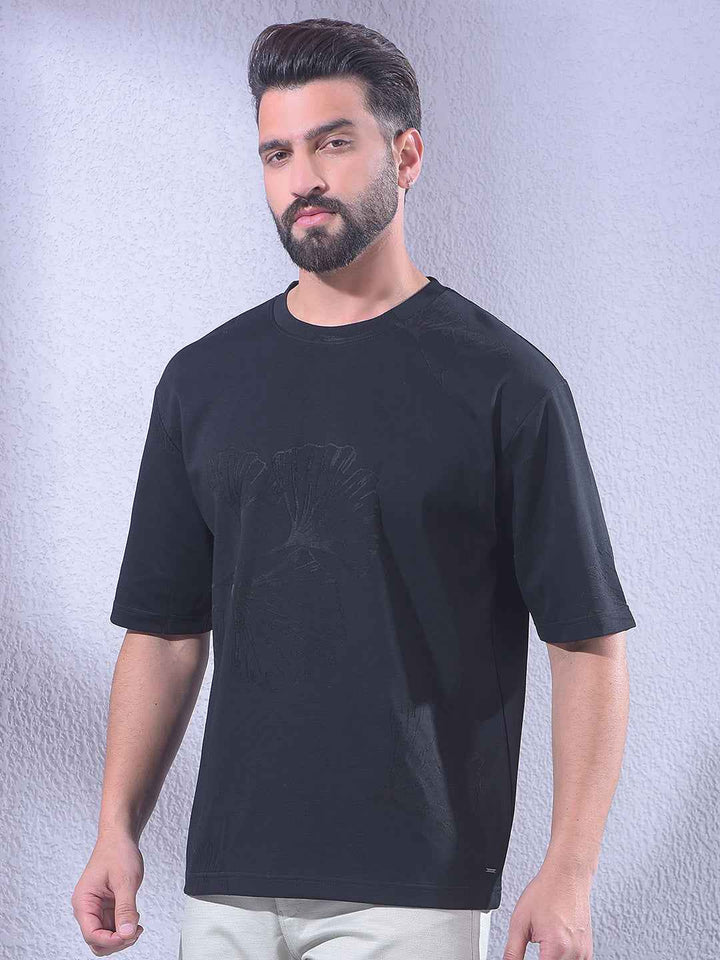 Black Jacquard Oversize T-Shirt